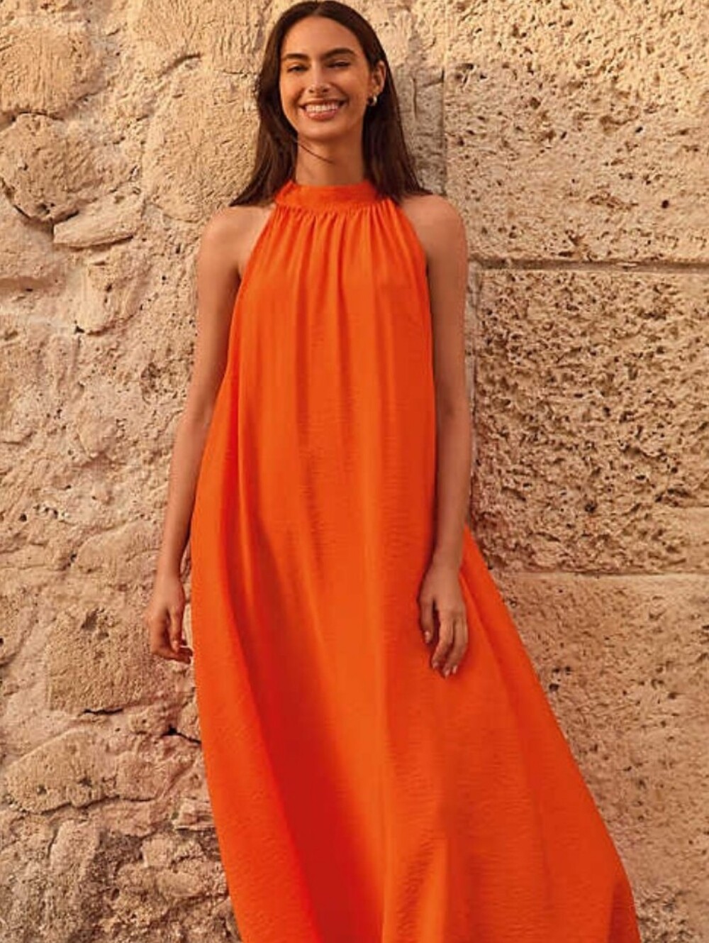 Loft Halter Trapeze Maxi Dress
